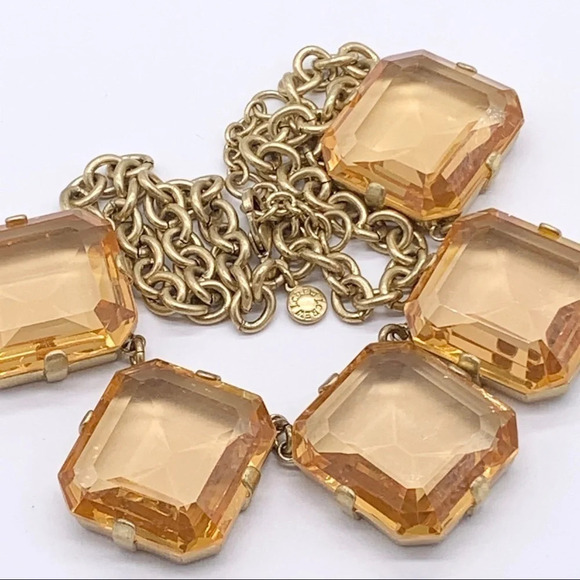 J. Crew Bold Chunky Faceted Peach Necklace - Picture 1 of 4